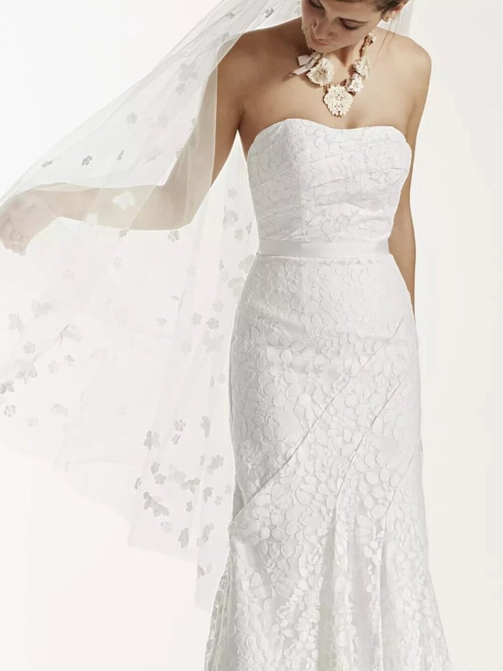 Galina Wedding Bridal Gowns Dress Strapless Size 4 - Picture 4 of 10